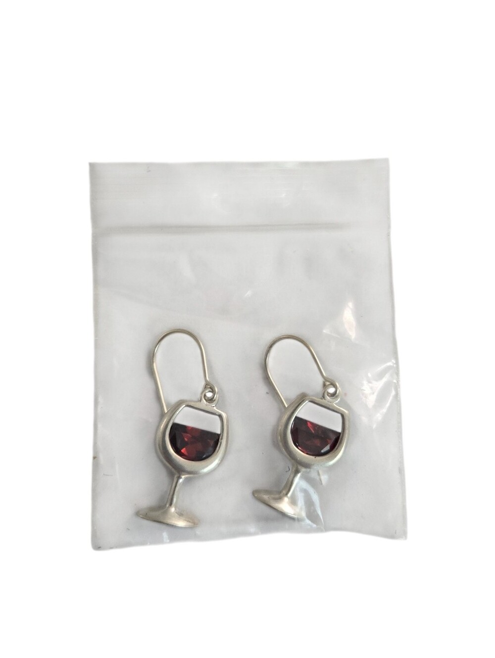 Silpada Designs Sterling Silver Red Wine Glass Drop Earrings - New - 925 Stamp - Picture 2 of 6
